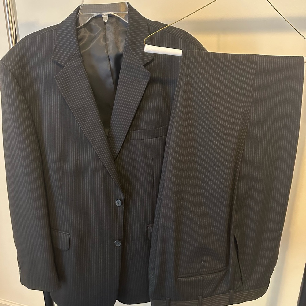 Classic Black Pinstripe Men's Suit